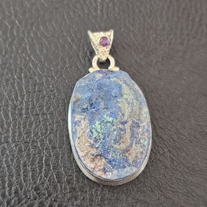 Sterling Silver and Blue Stone Pendant